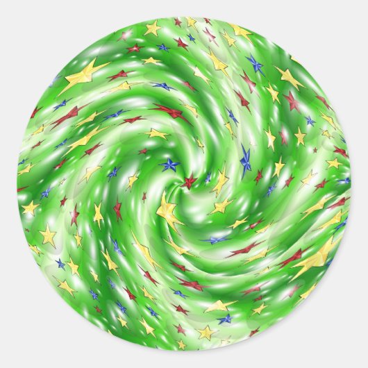 クリスマススターのシール ラウンドシール (正面)