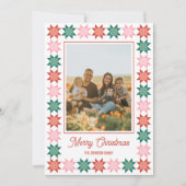 クリスマススターのパッチワーク額縁休日の写真カード シーズンカード (正面)