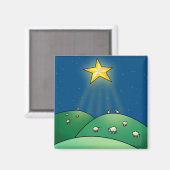 クリスマススターの下の羊の群れ マグネット (正面/裏面)