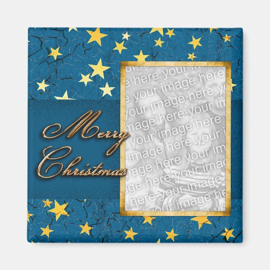 クリスマススターの写真 マグネット (正面)