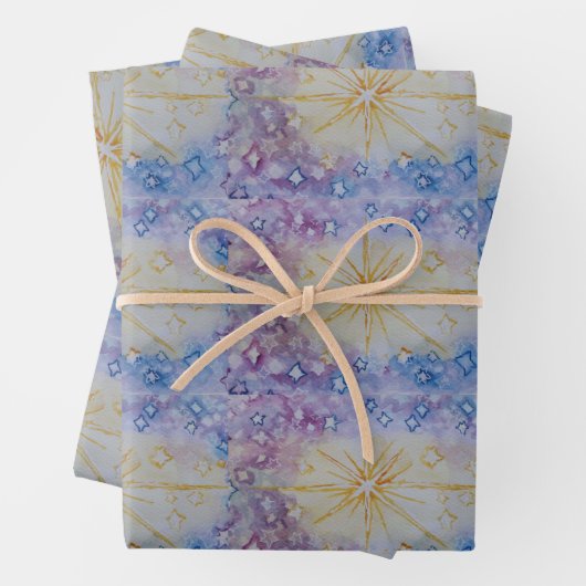 クリスマススターの季節の挨拶招待状 ラッピングペーパーシート (インサイチュ)