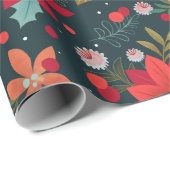 クリスマススターの花、ミスタントウとウィンターグリーン ラッピングペーパー (ロールコーナー)