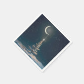 クリスマススターを持つ三日月 スタンダードカクテルナプキン (角)