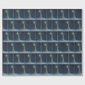 クリスマススターを持つ三日月 ラッピングペーパー (フラット)