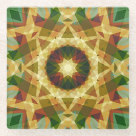 クリスマススターウィンターグリーン秋ブラウン金ゴールドイエロー ガラスコースター