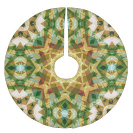 クリスマススターウィンターグリーン秋ブラウン金ゴールドイエロー ブラッシュドポリエステルツリースカート