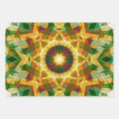 クリスマススターウィンターグリーン秋ブラウン金ゴールドイエロー ラッピングペーパーシート (正面3)