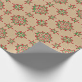クリスマススターオンクラフト紙スタイルギフトラップ ラッピングペーパー (角)
