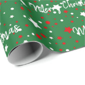 クリスマススターオングリーン ラッピングペーパー (ロールコーナー)