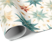 クリスマススターオーナメントグリーン金ゴールド ラッピングペーパー (ロールコーナー)