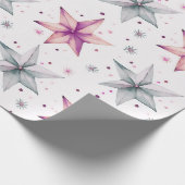 クリスマススターオーナメントモダンクリスマス ラッピングペーパー (角)