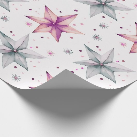 クリスマススターオーナメントモダンクリスマス ラッピングペーパー (角)