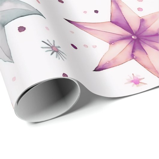 クリスマススターオーナメントモダンクリスマス ラッピングペーパー (ロールコーナー)