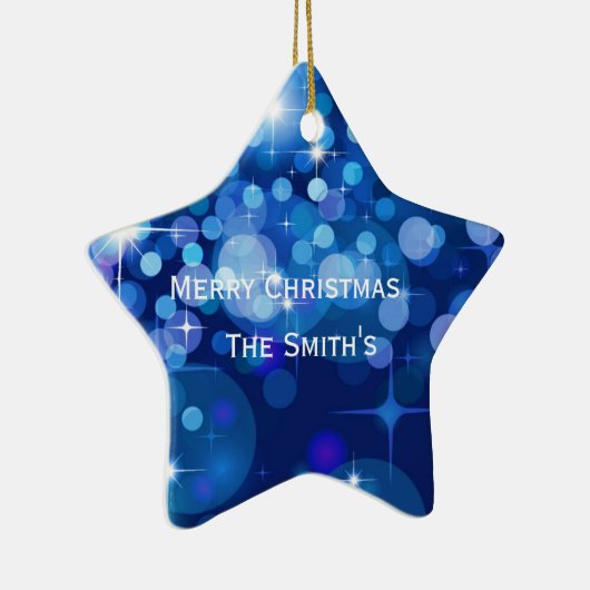 クリスマススターオーナメント-名前をカスタムする セラミックオーナメント (右)