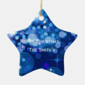 クリスマススターオーナメント-名前をカスタムする セラミックオーナメント (正面)