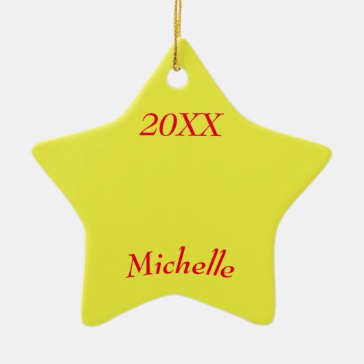 クリスマススターギフト記念アイテム セラミックオーナメント (正面)