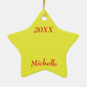 クリスマススターギフト記念アイテム セラミックオーナメント (裏面)
