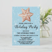 クリスマススタークッキーホリデーパーティーブルースノー 招待状 (スタンド正面)