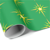 クリスマススターグリーンラッピング紙 ラッピングペーパー (ロールコーナー)