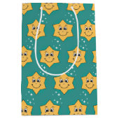 クリスマススタースマイリー漫画のキャラクター ミディアムペーパーバッグ (正面)