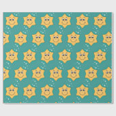 クリスマススタースマイリー漫画のキャラクター ラッピングペーパー (フラット)