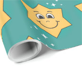 クリスマススタースマイリー漫画のキャラクター ラッピングペーパー (ロールコーナー)