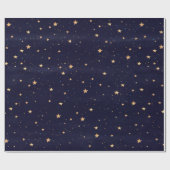 クリスマススターズウォーターカラーホリデー ラッピングペーパー (フラット)