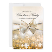 クリスマススターズスパークルサテンパーティの招待状