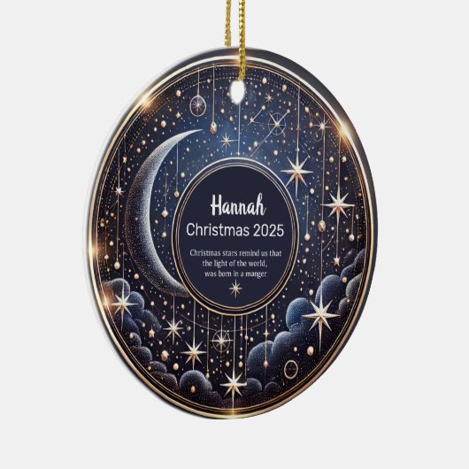 クリスマススターズパーソナライズされたオーナメント セラミックオーナメント (右)