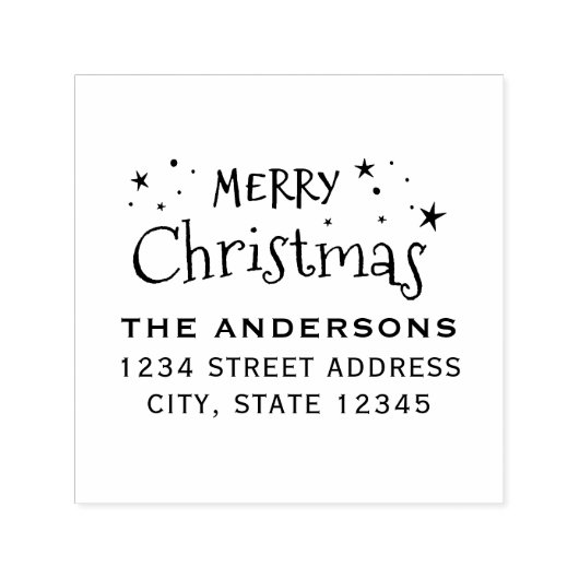 クリスマススターズファミリーネーム差出人住所 セルフインキングスタンプ (デザイン)