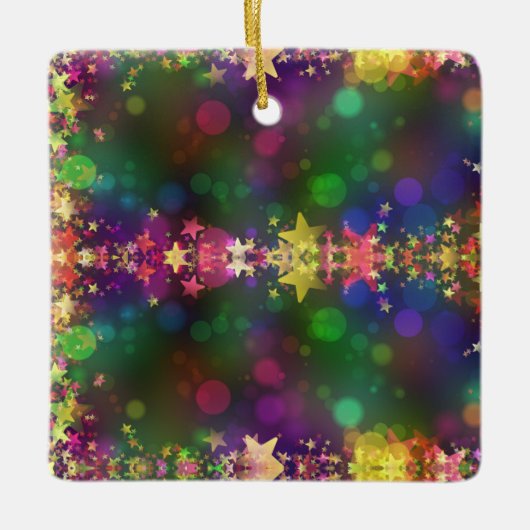クリスマススターズホリデー セラミックオーナメント (正面)