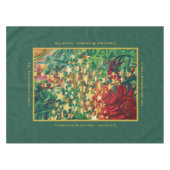 クリスマススターズレッドグリーンパーソナライズされた金ゴールド テーブルクロス (正面(横))