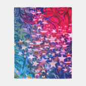 クリスマススターズ抽象芸術紫レッド薄紫 フリースブランケット (正面)