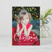 クリスマススターズ |手書きのスクリプトと写真 シーズンカード (スタンド正面)