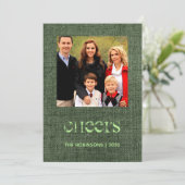 クリスマススターズBurlapファミリーフォト シーズンカード (スタンド正面)