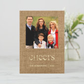 クリスマススターズBurlapファミリーフォト シーズンカード (スタンド正面)