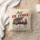 クリスマススタートの喜びトラック&X – マスツリー クッション (ブランケット)