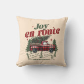 クリスマススタートの喜びトラック&X – マスツリー クッション (正面)