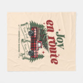 クリスマススタートの喜びトラック&X – マスツリー フリースブランケット (正面(横))