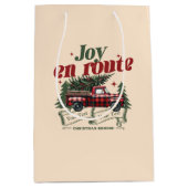 クリスマススタートの喜びトラック&X – マスツリー ミディアムペーパーバッグ (正面)