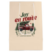 クリスマススタートの喜びトラック&X – マスツリー ミディアムペーパーバッグ (裏面)