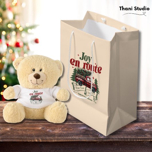 クリスマススタートの喜びトラック&X – マスツリー ミディアムペーパーバッグ