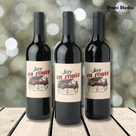 クリスマススタートの喜びトラック&X – マスツリー ワインラベル