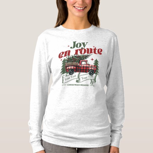 クリスマススタートの喜びトラック&X – マスツリー Tシャツ (正面)