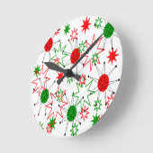 クリスマススターバスト ラウンド壁時計 (傾斜)