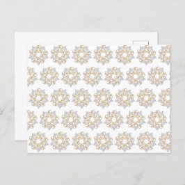クリスマススターパターン金ゴールド銀書道アート ポストカード