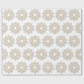 クリスマススターパターン金ゴールド銀書道アート ラッピングペーパー (フラット)