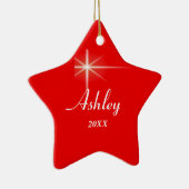 クリスマススターパーソナライズされたオーナメント セラミックオーナメント (右)