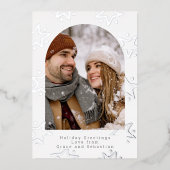 クリスマススターパーソナライズされた写真 箔シーズンカード (正面)