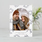 クリスマススターパーソナライズされた写真 箔シーズンカード (立ち正面)